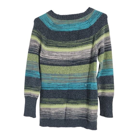 Eddie Bauer Striped Multicolor Long Sleeve Knit Sweater Womens Petite Small PS - Picture 2 of 4
